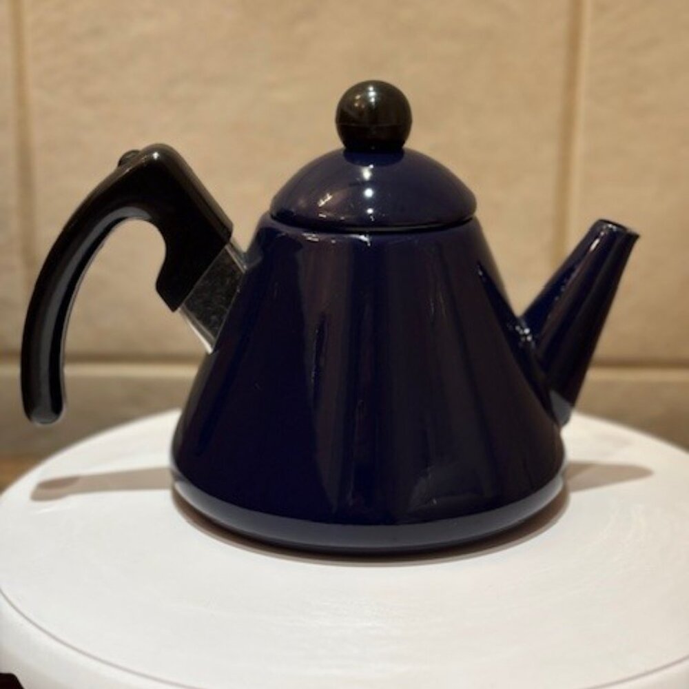 Vintage Cobalt Blue Enamel on Steel Coffee Pot or Tea Kettle Yumi Katsura - Picture 5 of 12